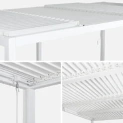 Pergola bioclimatica 3x6m in alluminio e acciaio, lamelle orientabili