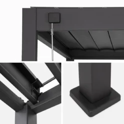 Pergola bioclimatica 3x4m in alluminio + tenda da sole 3m