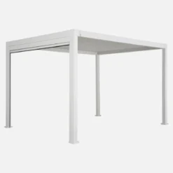 Pergola bioclimatica 3x4m in alluminio + tenda da sole 3m