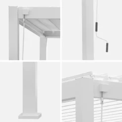 Pergola bioclimatica 3x4m in alluminio + tenda da sole 3m