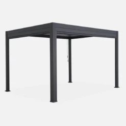 Pergola bioclimatica 3x4m in alluminio + tenda da sole 4m