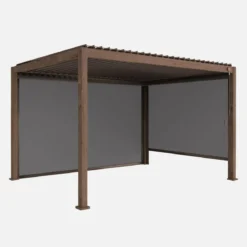 Pergola bioclimatica 3x4m in alluminio + tenda da 3m + tenda da 4m