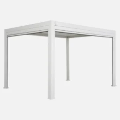 Pergola bioclimatica 3x4m in alluminio + tenda da 3m + tenda da 4m