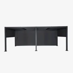 Pergola bioclimatica 3x6m in alluminio e acciaio + 4 tende 3m