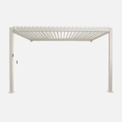 Pergola bioclimatica 3x4m in alluminio addossata, lame orientabili