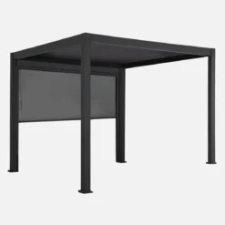 Pergola bioclimatica 3x3m in alluminio V2 + tenda 3m