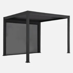 Pergola bioclimatica 3x3m in alluminio V2 + tenda 3m