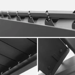 sweeek Pergola bioclimatica 3x6m in alluminio + 2 tende 3m