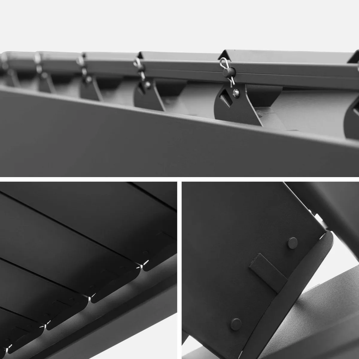 sweeek Pergola bioclimatica 3x6m in alluminio + 2 tende 3m