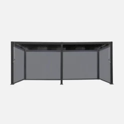 sweeek Pergola bioclimatica 3x6m in alluminio + 4 tende 3m