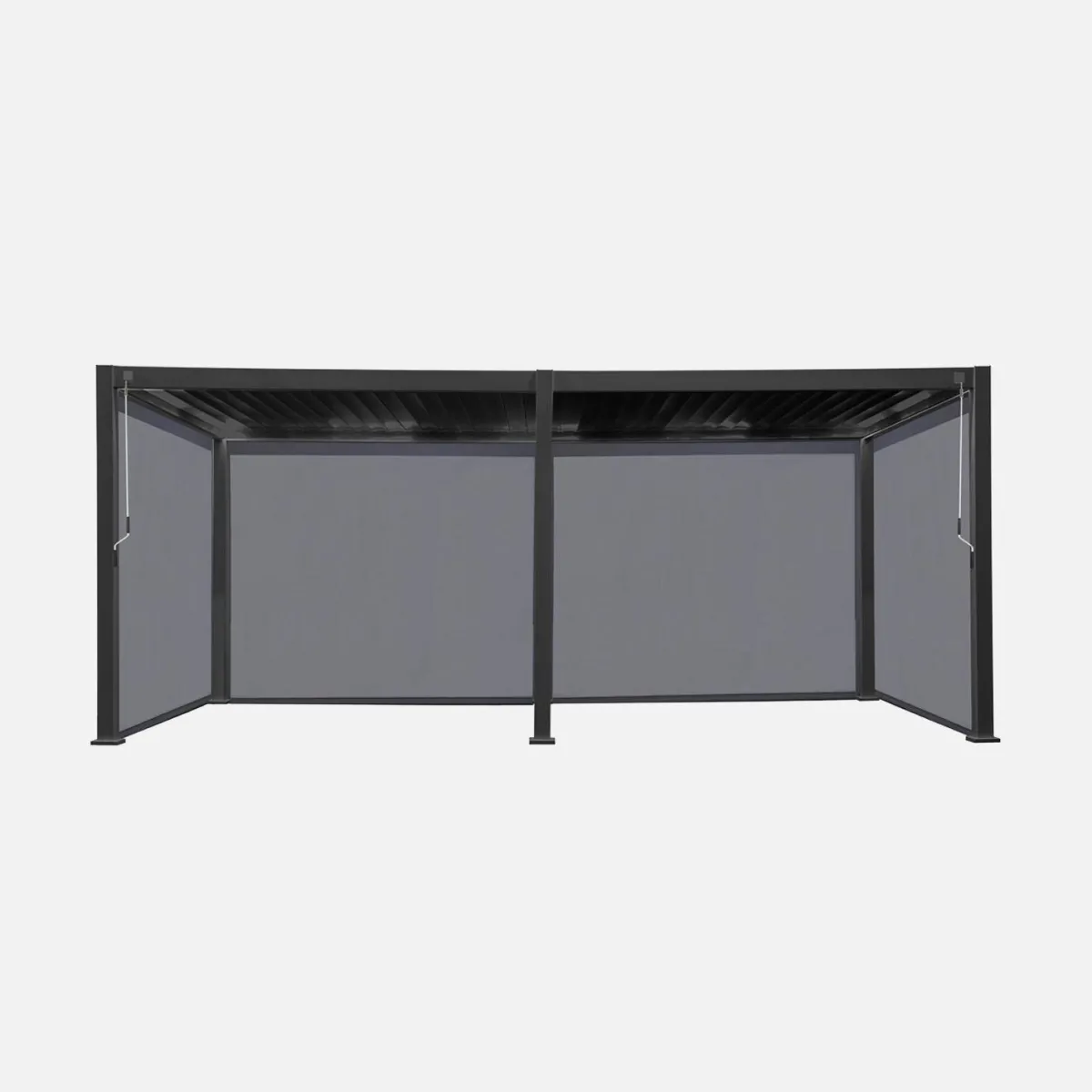 sweeek Pergola bioclimatica 3x6m in alluminio + 4 tende 3m