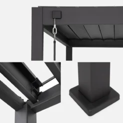 sweeek Pergola bioclimatica 3x3m in alluminio V2 + 2 tende da 3m