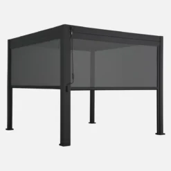 sweeek Pergola bioclimatica 3x3m in alluminio V2 + 2 tende da 3m