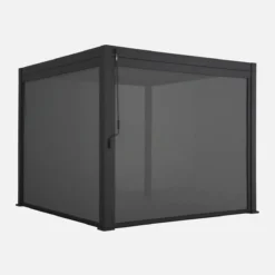 sweeek Pergola bioclimatica 3x3m in alluminio V2 + 2 tende da 3m