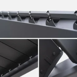 sweeek Pergola bioclimatica 3x3m in alluminio V2 + 2 tende da 3m