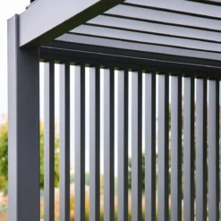 sweeek Pergola bioclimatica 3x4m in alluminio + 3 persiane verticali 1m