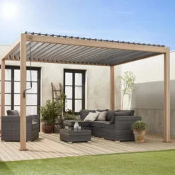 sweeek Pergola bioclimatica 3x4m in alluminio, lamelle orientabili
