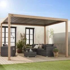 sweeek Pergola bioclimatica 3x4m in alluminio, lamelle orientabili