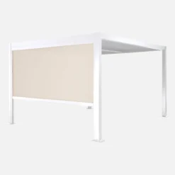 sweeek Pergola bioclimatica 3x3m in alluminio e acciaio + tenda 3m