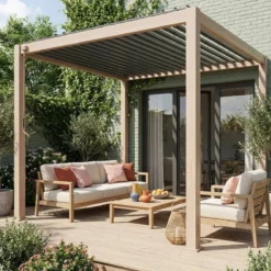 sweeek Pergola bioclimatica 3x3m in alluminio con lamelle orientabili