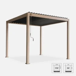 sweeek Pergola bioclimatica 3x3m in alluminio con lamelle orientabili