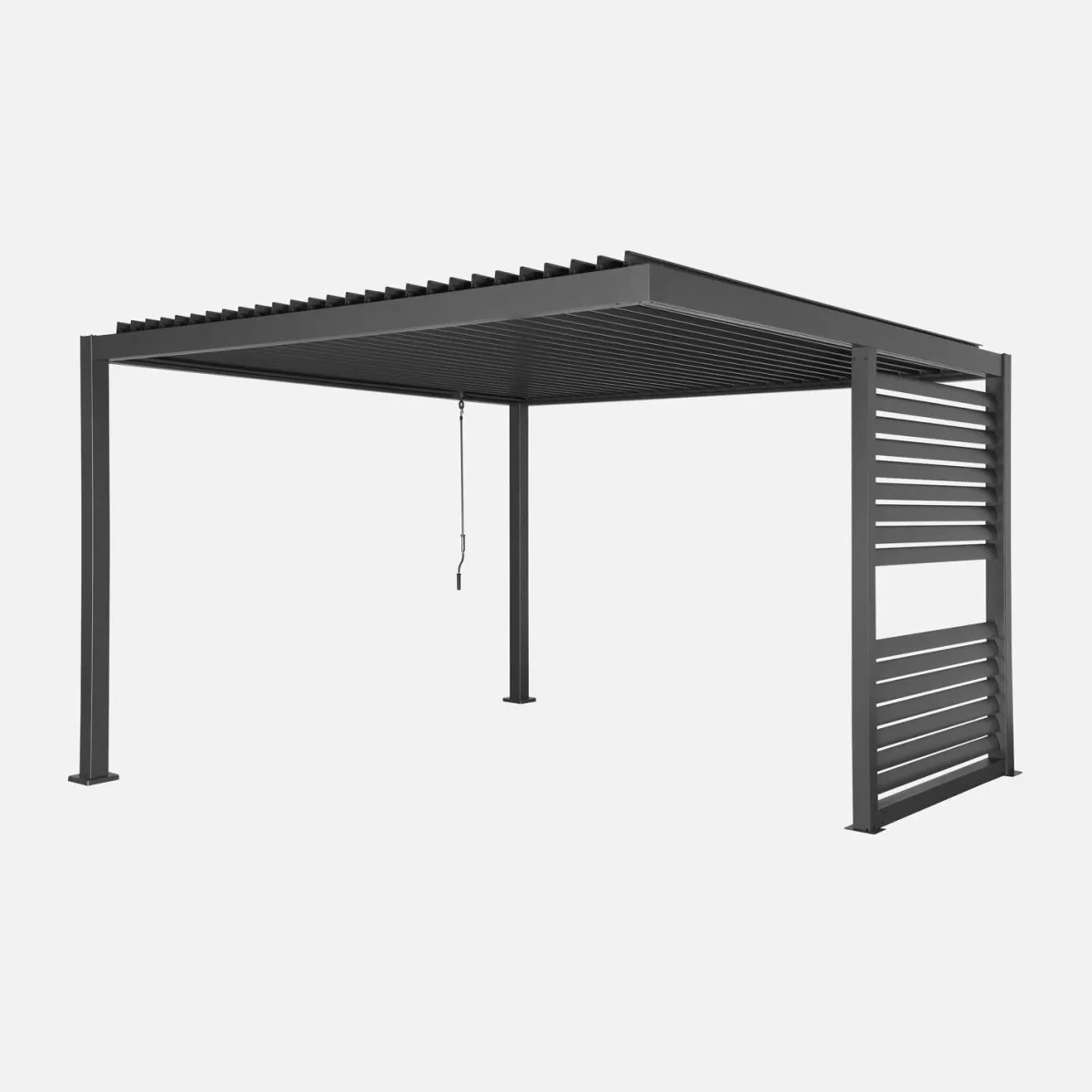 sweeek Pergola bioclimatica 3,5x3,5m in alluminio con lamelle orientabili + persiana
