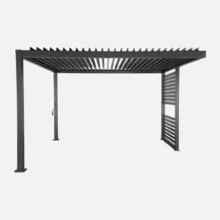 sweeek Pergola bioclimatica 3,5x3,5m in alluminio con lamelle orientabili + persiana