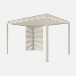 sweeek Pergola bioclimatica 3x4m in alluminio + 1 persiana 1m + 1 persiana 1.3m