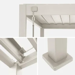 sweeek Pergola bioclimatica 3x4m in alluminio + 1 persiana 1m + 1 persiana 1.3m