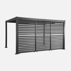 sweeek Pergola bioclimatica 3x4m in alluminio e acciaio + 3 persiane 1.3m