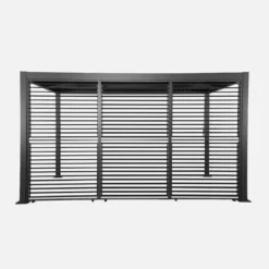 sweeek Pergola bioclimatica 3x4m in alluminio e acciaio + 3 persiane 1.3m con lamelle orientabili