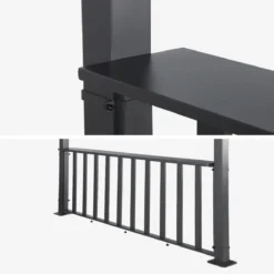 sweeek Pergola bioclimatica 3x4m in alluminio e acciaio + bar 3m
