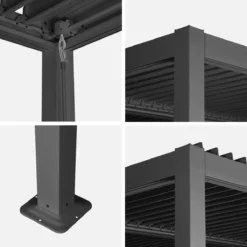 sweeek Pergola bioclimatica 3.6x3.6m in alluminio e acciaio con lamelle orientabili