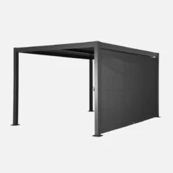 sweeek Pergola bioclimatica 3x4m in alluminio e acciaio + tenda 4m