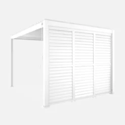 sweeek Pergola bioclimatica 3x4m in alluminio + 3 persiane 1m lamelle orientabili