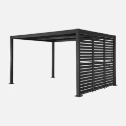 sweeek Pergola bioclimatica 3x4m in alluminio e acciaio + 3 persiane 1m