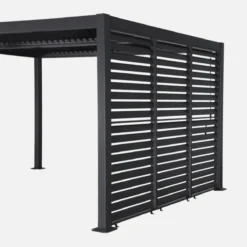 sweeek Pergola bioclimatica 3x4m in alluminio e acciaio + 3 persiane 1m