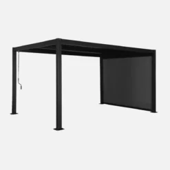 sweeek Pergola bioclimatica 3x4m in alluminio e acciaio + tenda 3m