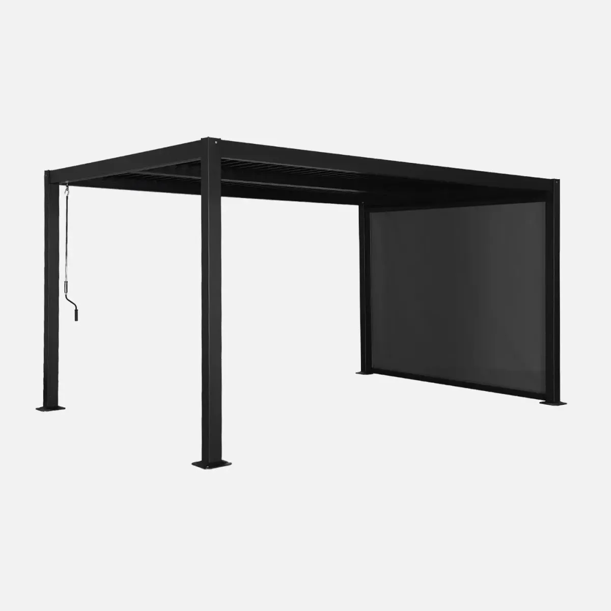 sweeek Pergola bioclimatica 3x4m in alluminio e acciaio + tenda 3m