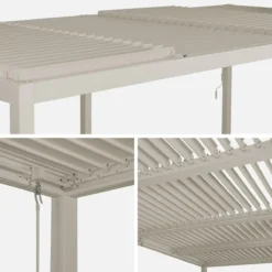 sweeek Pergola bioclimatica 3x6m in alluminio e acciaio, lamelle orientabili