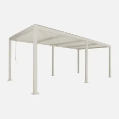 sweeek Pergola bioclimatica 3x6m in alluminio e acciaio, lamelle orientabili