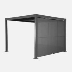 sweeek Pergola bioclimatica 3x3m in alluminio e acciaio + tenda 3m