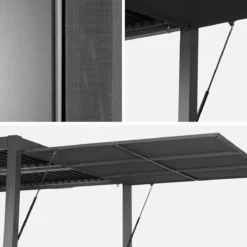 sweeek Pergola bioclimatica 3x3m in alluminio e acciaio + tenda 3m