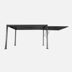 sweeek Pergola bioclimatica 3x4m in alluminio e acciaio + tenda 3m
