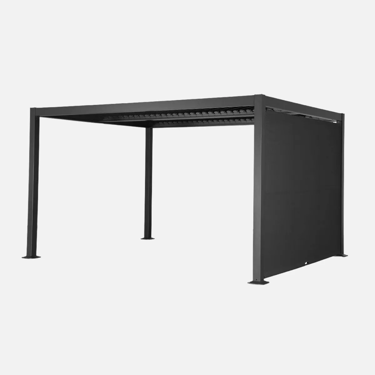 sweeek Pergola bioclimatica 3x4m in alluminio e acciaio + tenda 3m