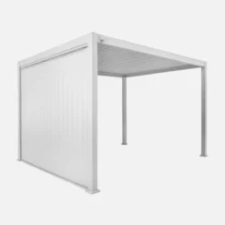 sweeek Pergola bioclimatica 3x4m in alluminio + pannello verticale 3m