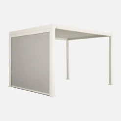 sweeek Pergola bioclimatica 3x4m in alluminio + tenda da sole 3m