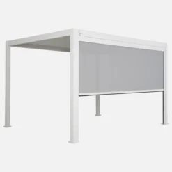 sweeek Pergola bioclimatica 3x4m in alluminio + tenda da sole 4m
