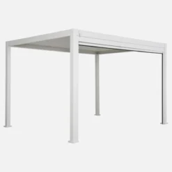 sweeek Pergola bioclimatica 3x4m in alluminio + tenda da sole 4m
