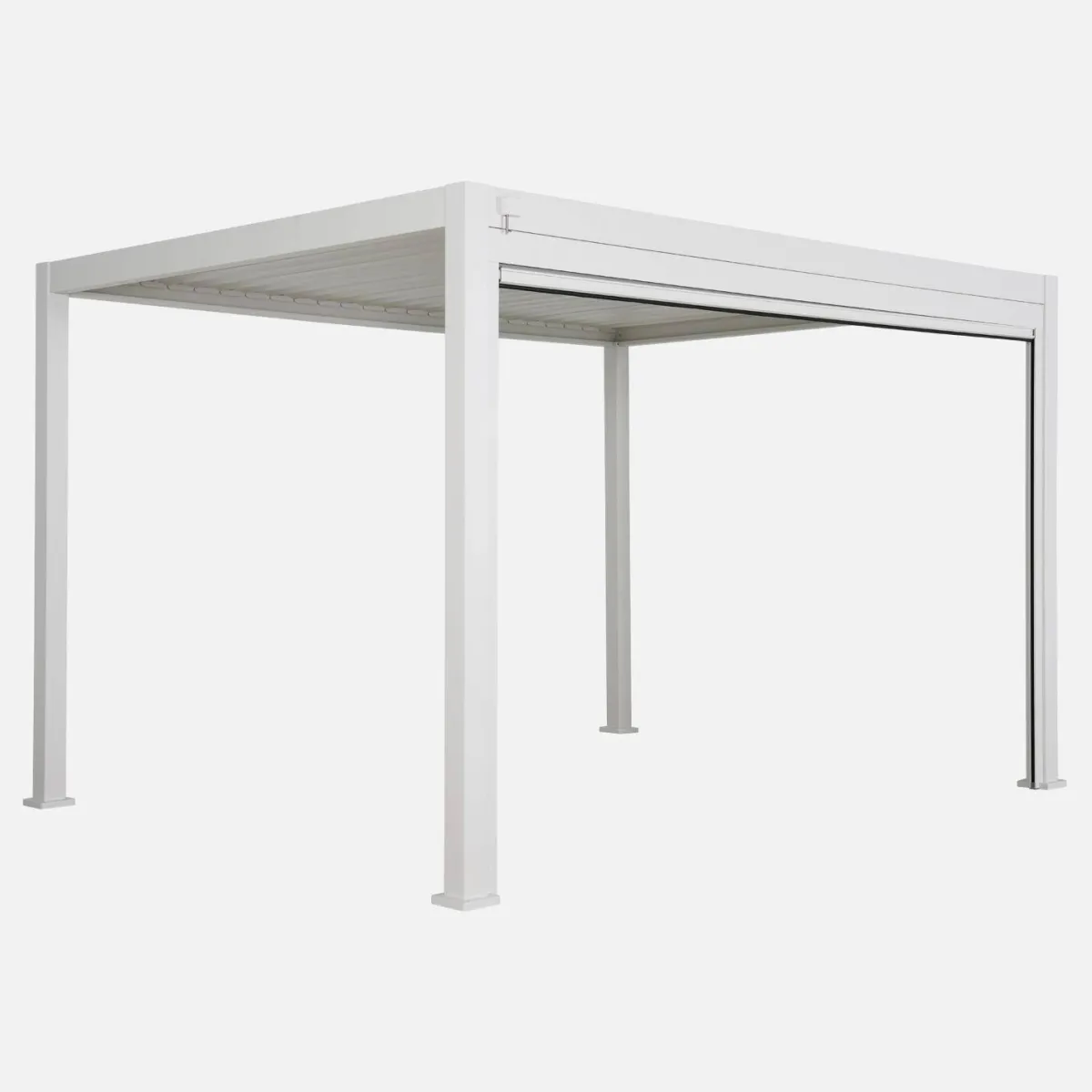 sweeek Pergola bioclimatica 3x4m in alluminio + tenda da sole 4m